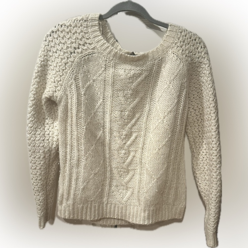 Cynthia Rowley Cream Cable Knit Sweater